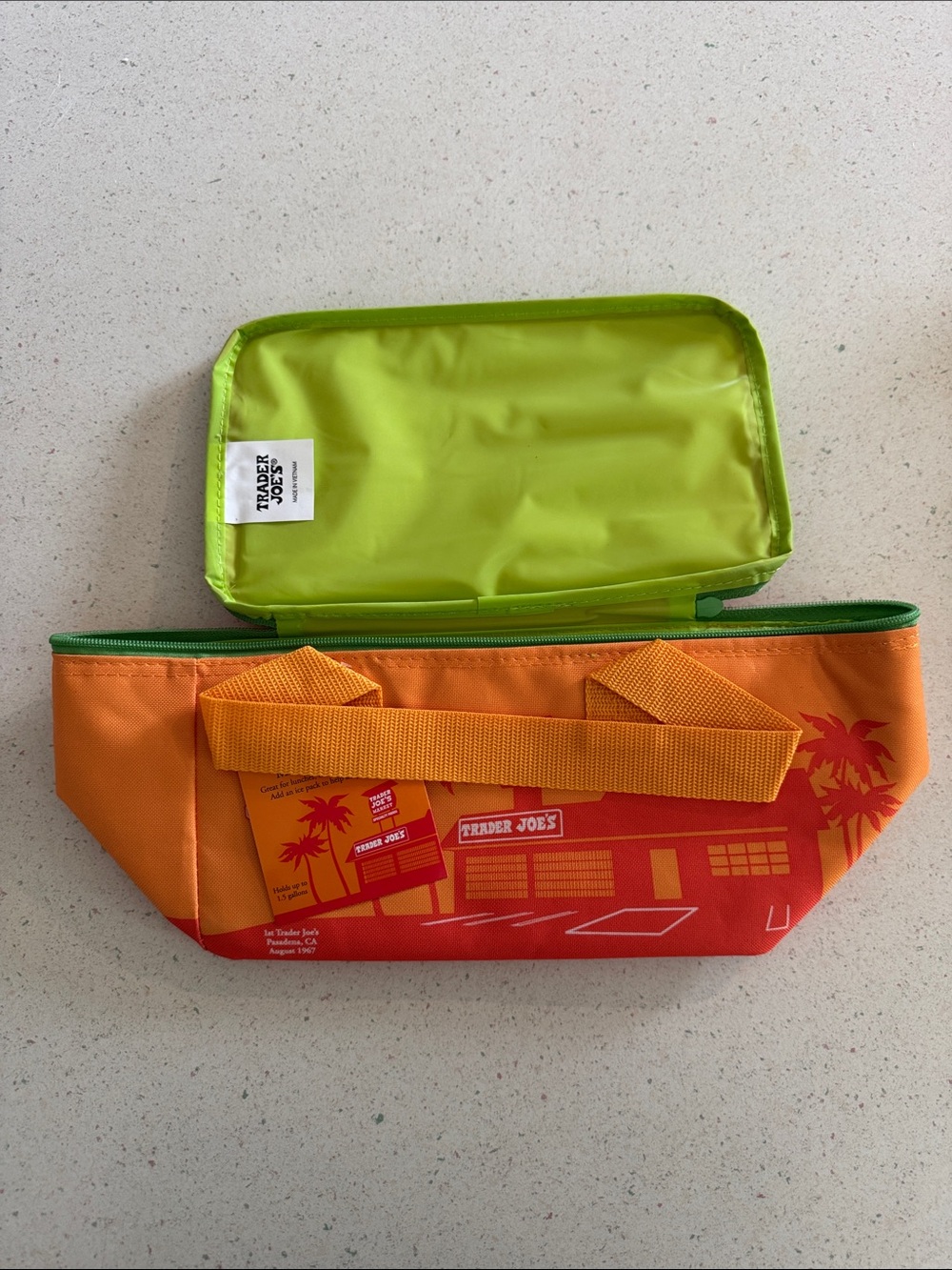 NWT Trader Joe's Orange & Lime Insulated Lunch Bag